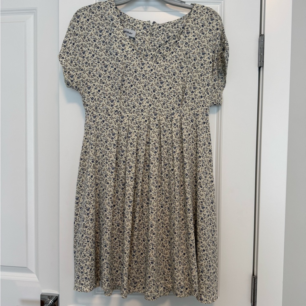 Vintage Miss Selfridge Blue and White Floral Mini Dress